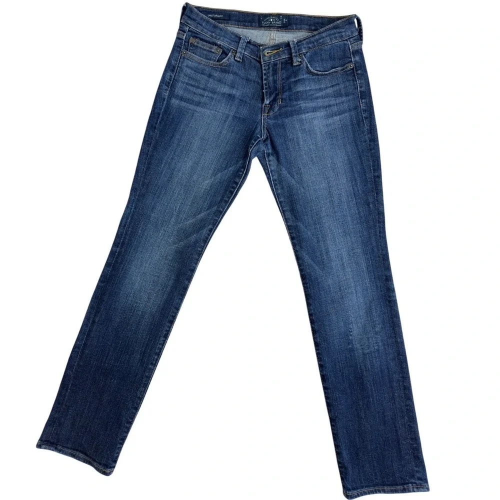 Lucky Brand Sweet Straight Jeans Womens 2/26‎ Dark Wash Blue Denim Stretch Jeans